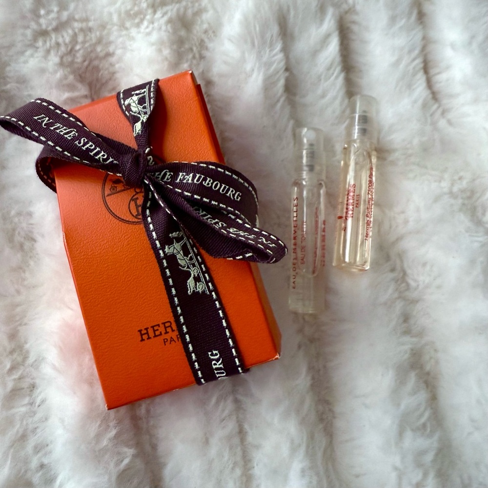 Hermes Orange Gift Box with Perfume Samples